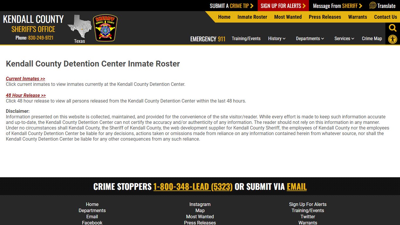 Roster Choose - Kendall County Sheriffs Office